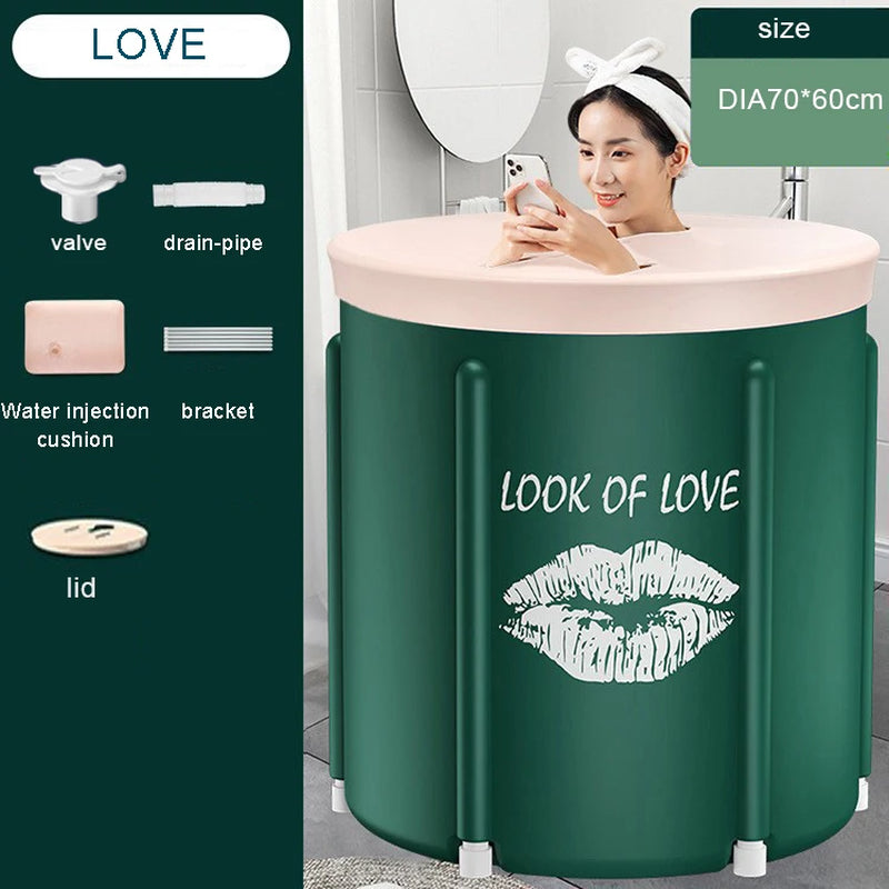 Foldable Bath Bucket PVC Material Hot Bath Ice Bath Ice Therapy Sauna Adult Bathtub Bathtubs for the Baby Large Family Pool