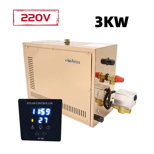 3Kw Automatic Stainless Steel Steam Generator Household Steaming Sauna Room Steam Bath Machine for Spa Room Digital Controller