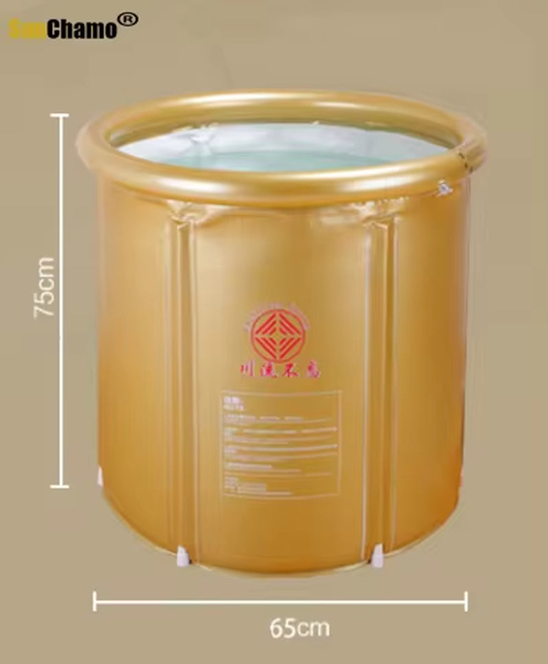 Bath Tub Fold Thickened Insulation Bath Tub for Adult Steam Portable Barrel Household Inflatable Heightening Bathtub
