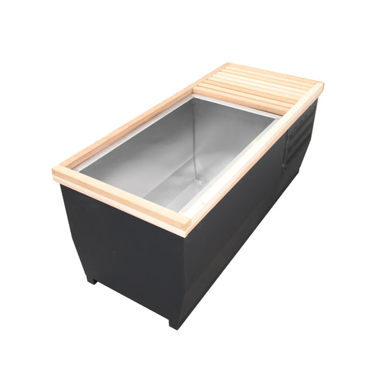 2 People Black Ice Bath Cold Water Recovery Plunge Tub with Chiller and Filter