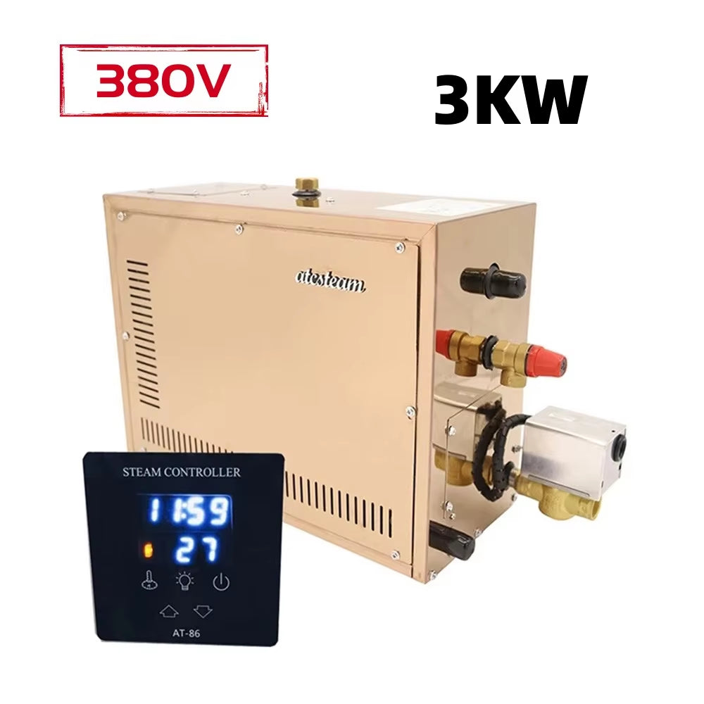 3Kw Automatic Stainless Steel Steam Generator Household Steaming Sauna Room Steam Bath Machine for Spa Room Digital Controller