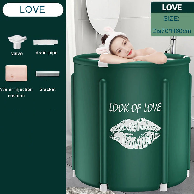 Foldable Bath Bucket PVC Material Hot Bath Ice Bath Ice Therapy Sauna Adult Bathtub Bathtubs for the Baby Large Family Pool