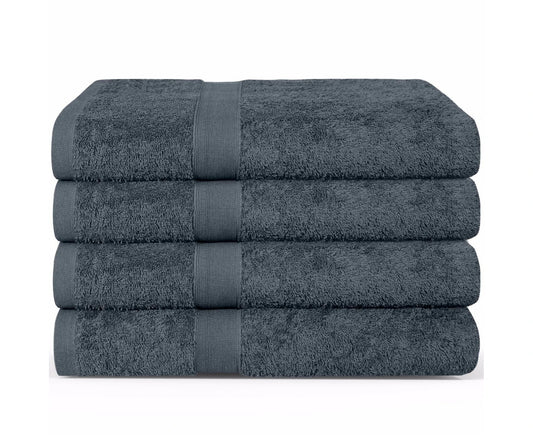 4 Pack Bath Towel Sets Combed Cotton 552Gsm Comfortable Soft Charcoal Color