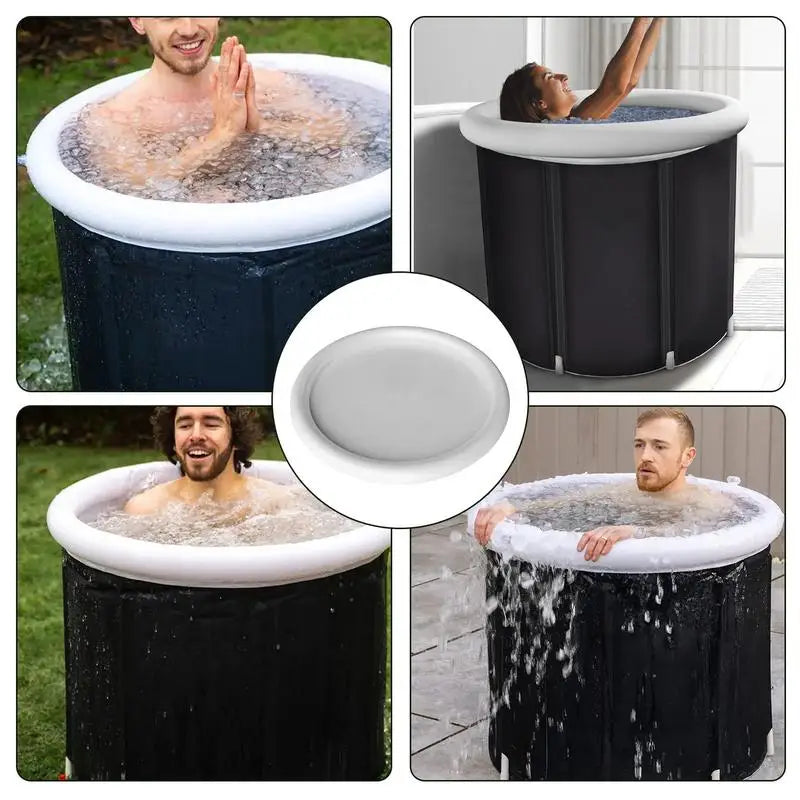 Ice Bath Cover Drawstring Bathtub Cover Ice Bath Insulated Cover Windproof for Hot Water Bath Outdoor Ice Bath Tub Fits