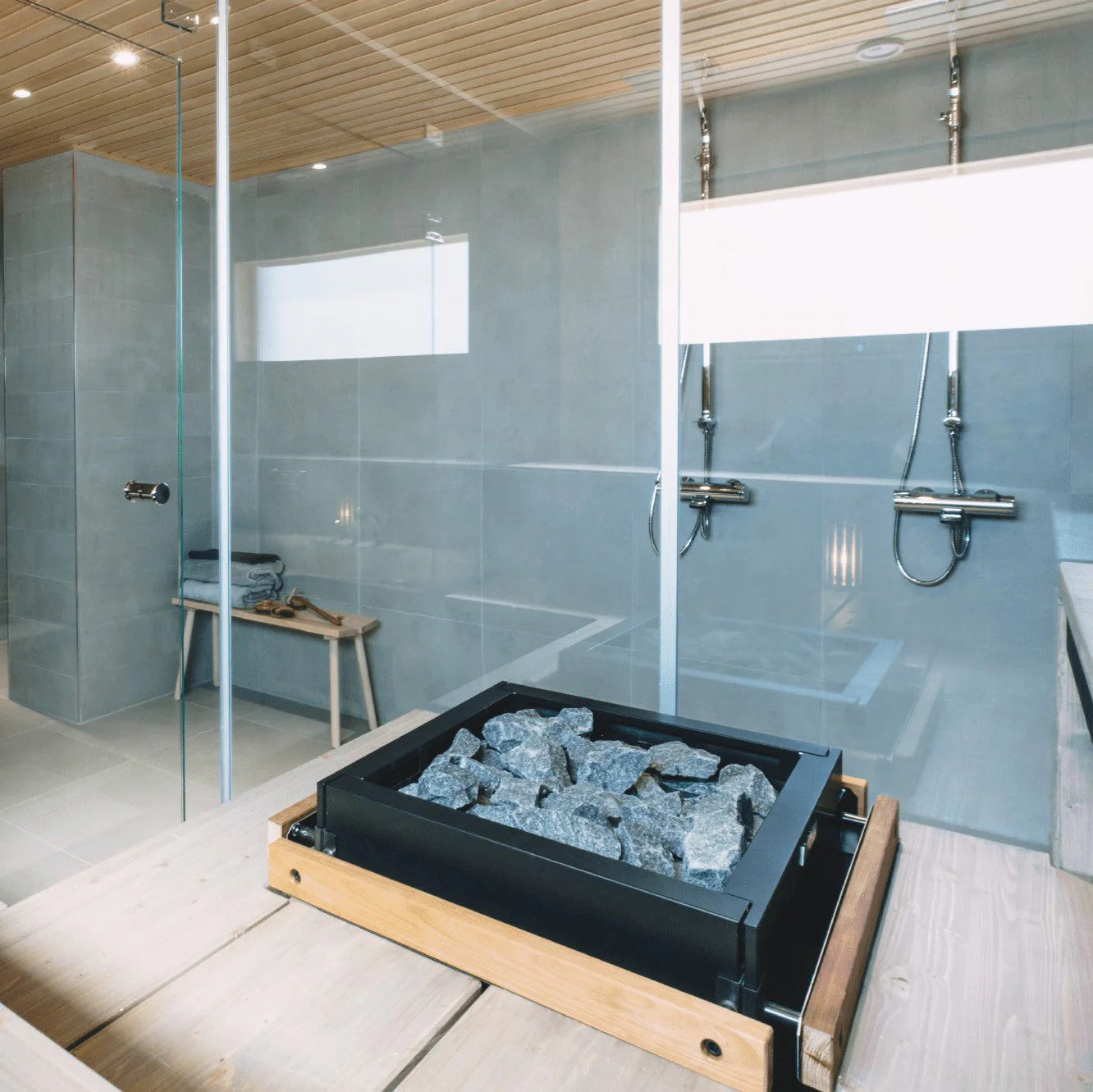 Virta Combi Electric Heater & Steamer Package W/ Digital Controller and Wifi and Stones