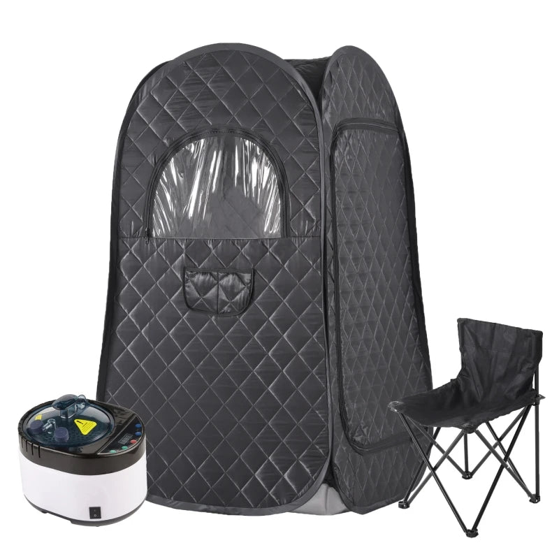 Large Size Sauna Portable Steam Sauna Personal Home Spa with 4L Large Steam Generator 16 Levels Remote Control and Chair