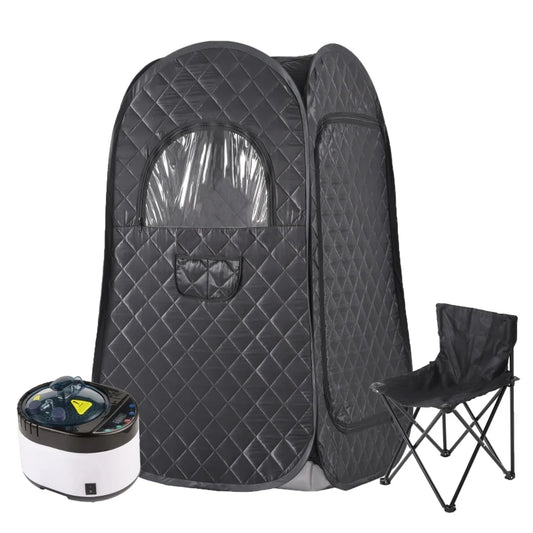 Large Size Sauna Portable Steam Sauna Personal Home Spa with 4L Large Steam Generator 16 Levels Remote Control and Chair