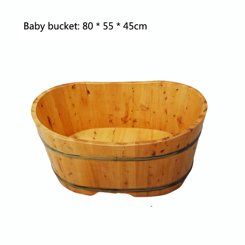 Sunchamo Household New High Quality Bathtub Cask Adult Tub Solid Wood Small Bathroom Furniture Wooden Bath Barrel Home Washing