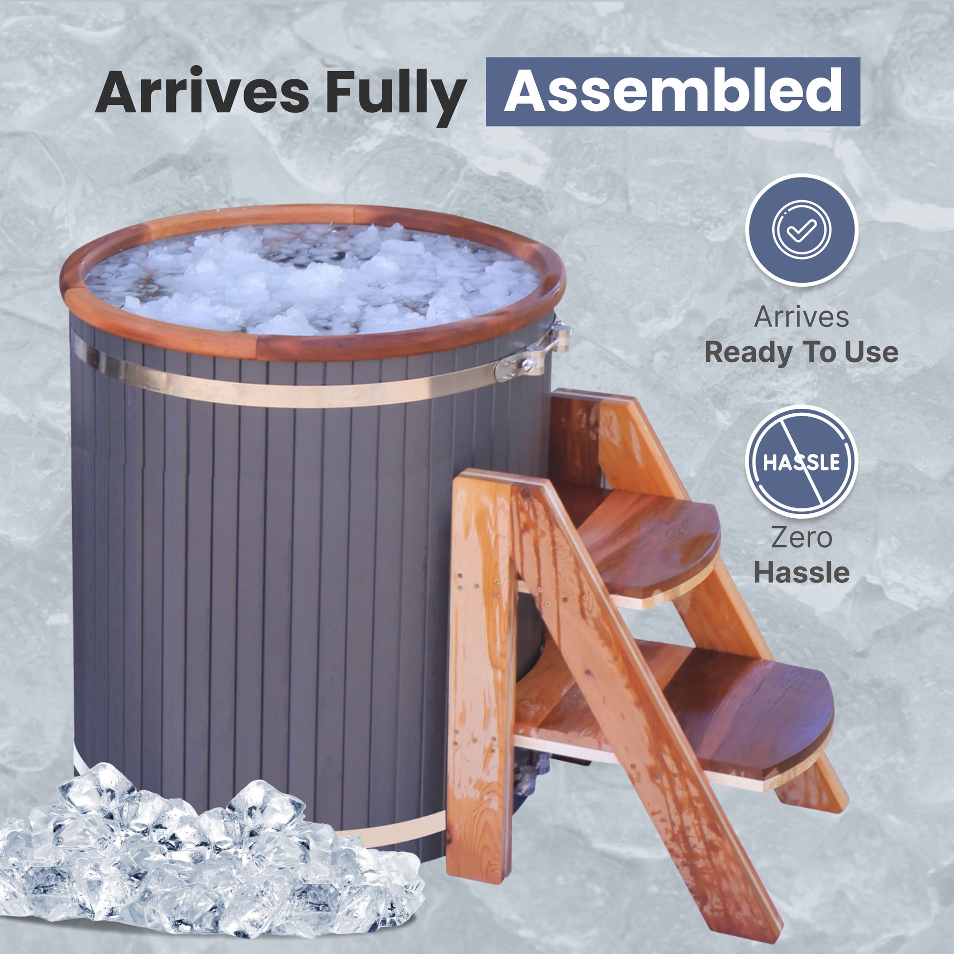 Cold Therapy 1 Person Ice Bath Plunge 33.5" X 31.5" Red Cedar Tub