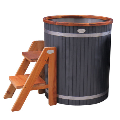 Cold Therapy 1 Person Ice Bath Plunge 33.5" X 31.5" Red Cedar Tub