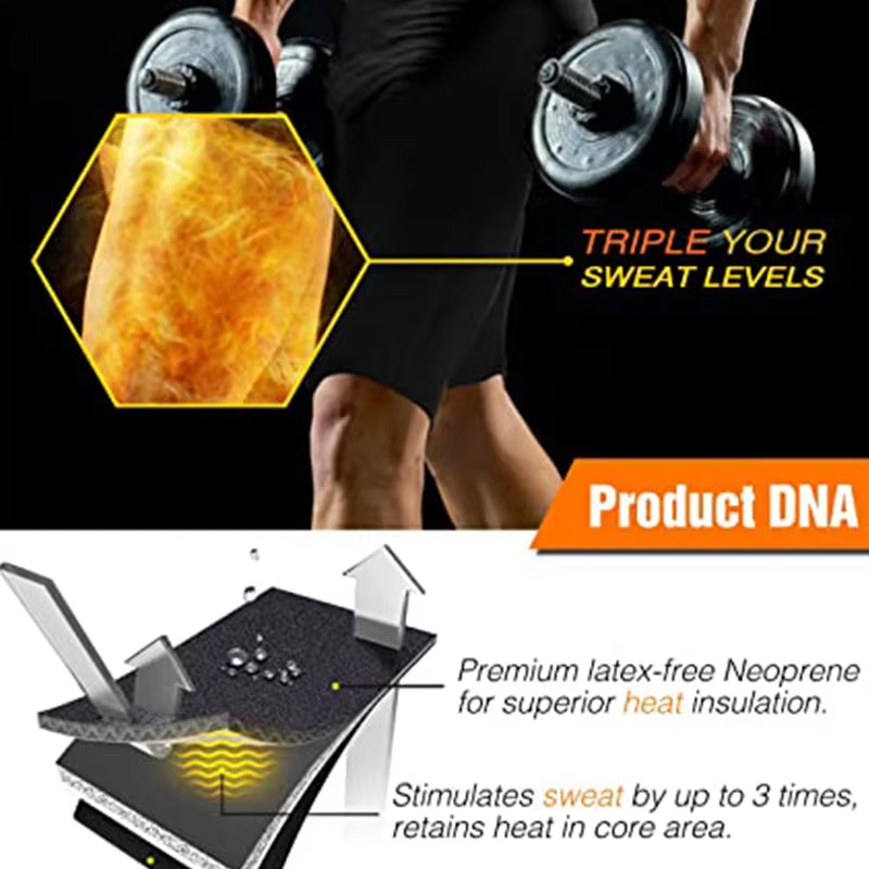 Men Sweat Sauna Pants Thermo Slimming Thigh Shaper Tummy Control Shorts High Waist Slimming Underwear Neoprene Body Shaper Sport