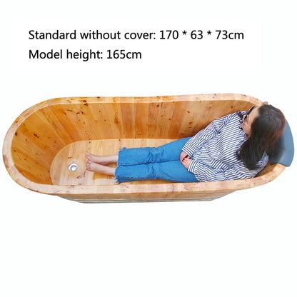 Sunchamo Household New High Quality Bathtub Cask Adult Tub Solid Wood Small Bathroom Furniture Wooden Bath Barrel Home Washing