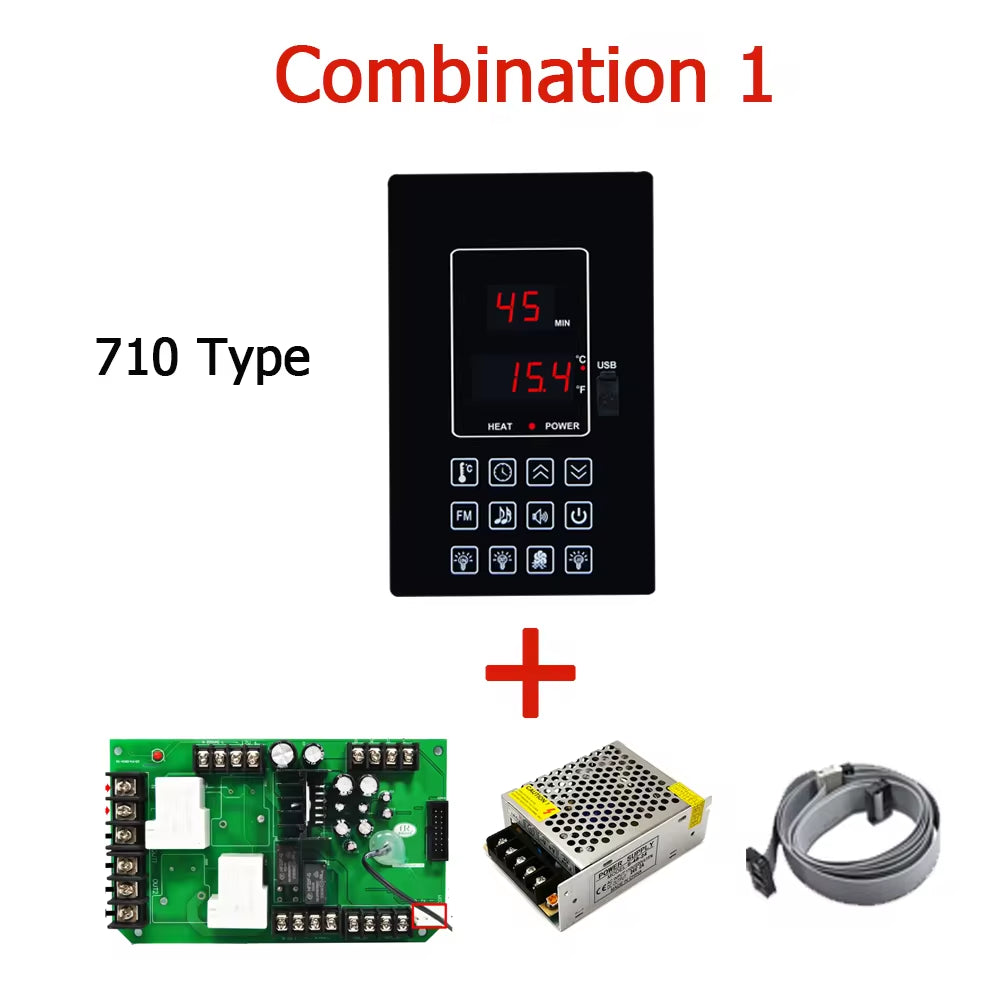 220V110V 30A Dry Steam Room Sauna Room Temperature Controller for Control Temperature,Light,Fan Etc，3 Panel Types Optional