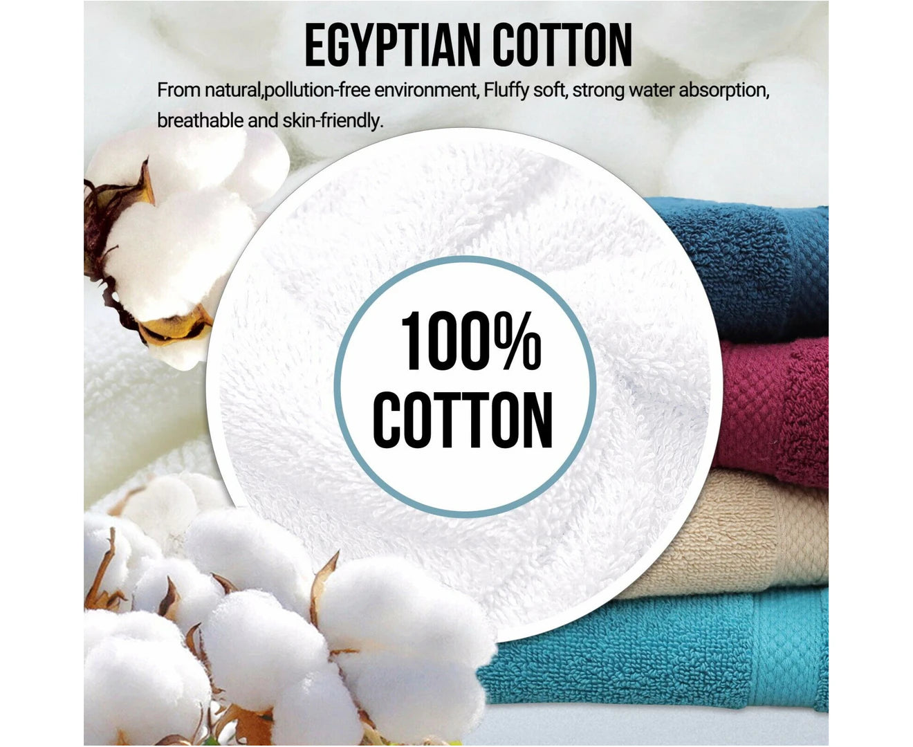 4 Pack Bath Towel Sets Combed Cotton 553Gsm Comfortable Soft White Color