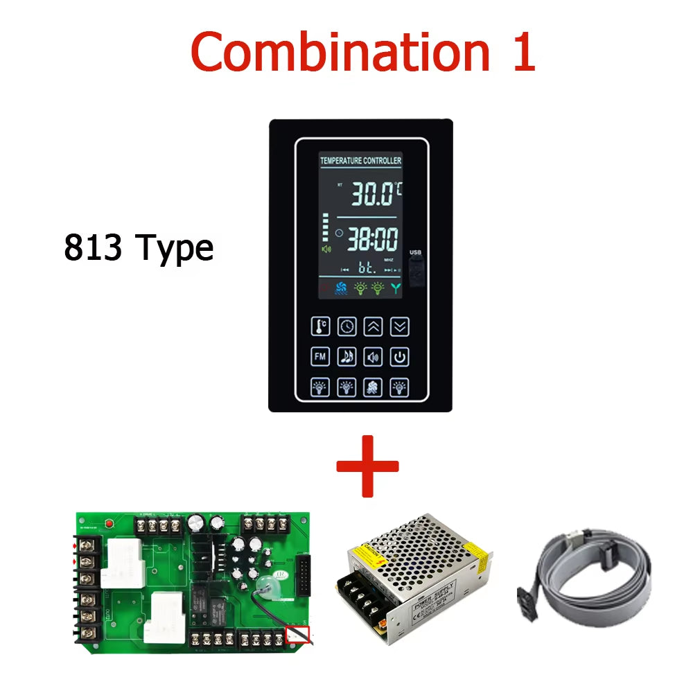 220V110V 30A Dry Steam Room Sauna Room Temperature Controller for Control Temperature,Light,Fan Etc，3 Panel Types Optional