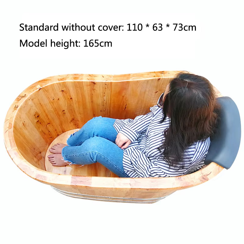 Sunchamo Household New High Quality Bathtub Cask Adult Tub Solid Wood Small Bathroom Furniture Wooden Bath Barrel Home Washing