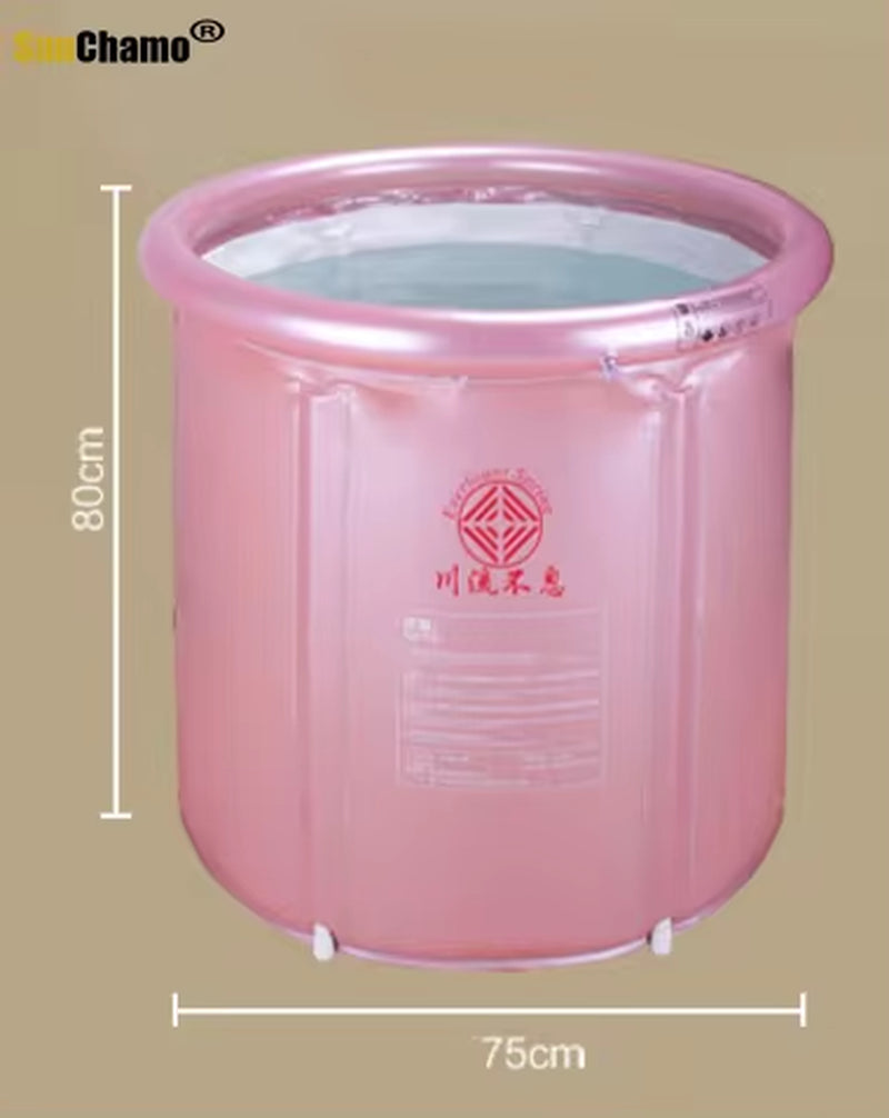 Bath Tub Fold Thickened Insulation Bath Tub for Adult Steam Portable Barrel Household Inflatable Heightening Bathtub