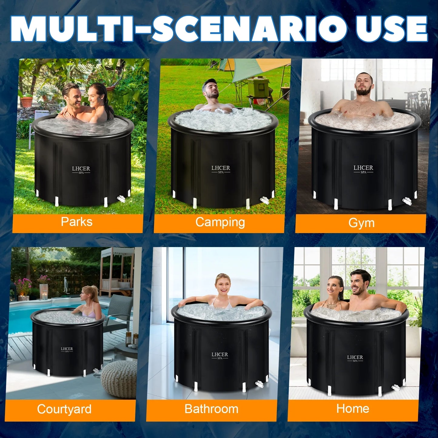Ice Bath Tub for Cold Water Therapy 116 Gallon Portable Bathtub for Adults, Inflatable Soaking Tub for Hot Ice Bath, XL Cold Plunge Pool with Cover