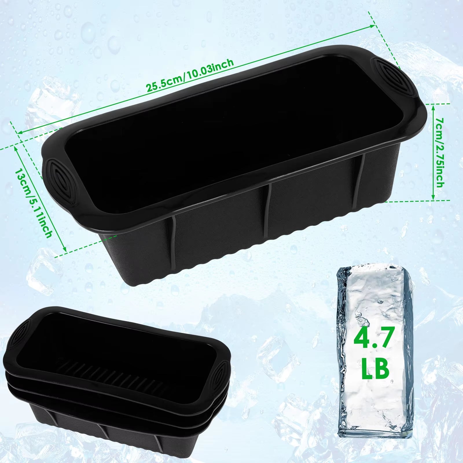 6Pc Big Ice Tray Mold Giant Large Food Grade Silicone Ice Cube Square Ice Cube Maker Container Durable Ice Bath Chiller for Home