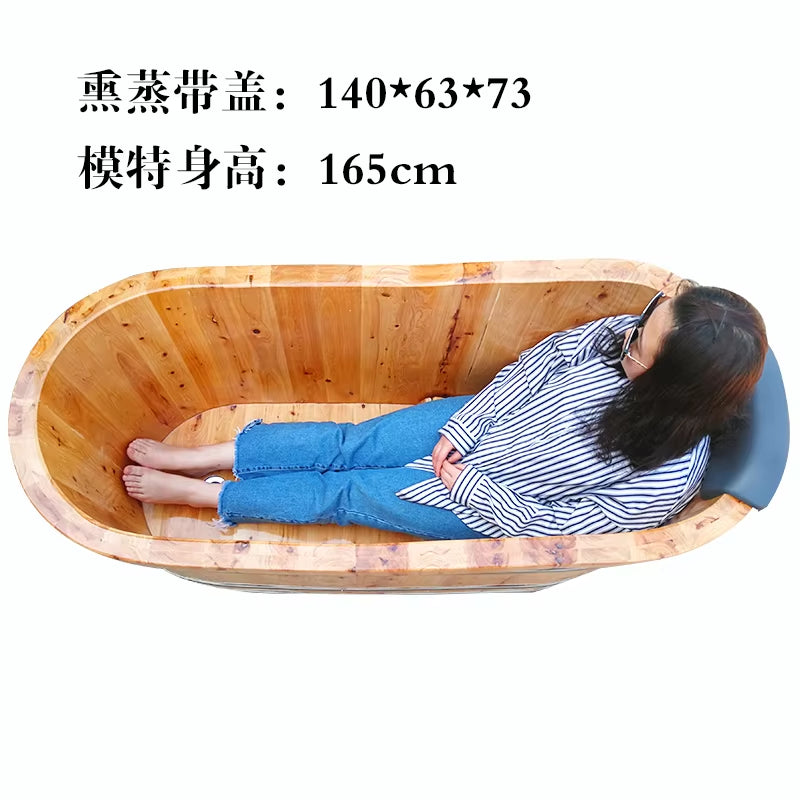 Sunchamo Household New High Quality Bathtub Cask Adult Tub Solid Wood Small Bathroom Furniture Wooden Bath Barrel Home Washing