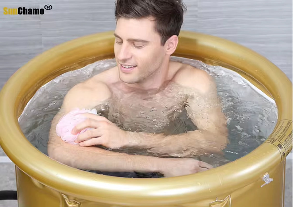Bath Tub Fold Thickened Insulation Bath Tub for Adult Steam Portable Barrel Household Inflatable Heightening Bathtub