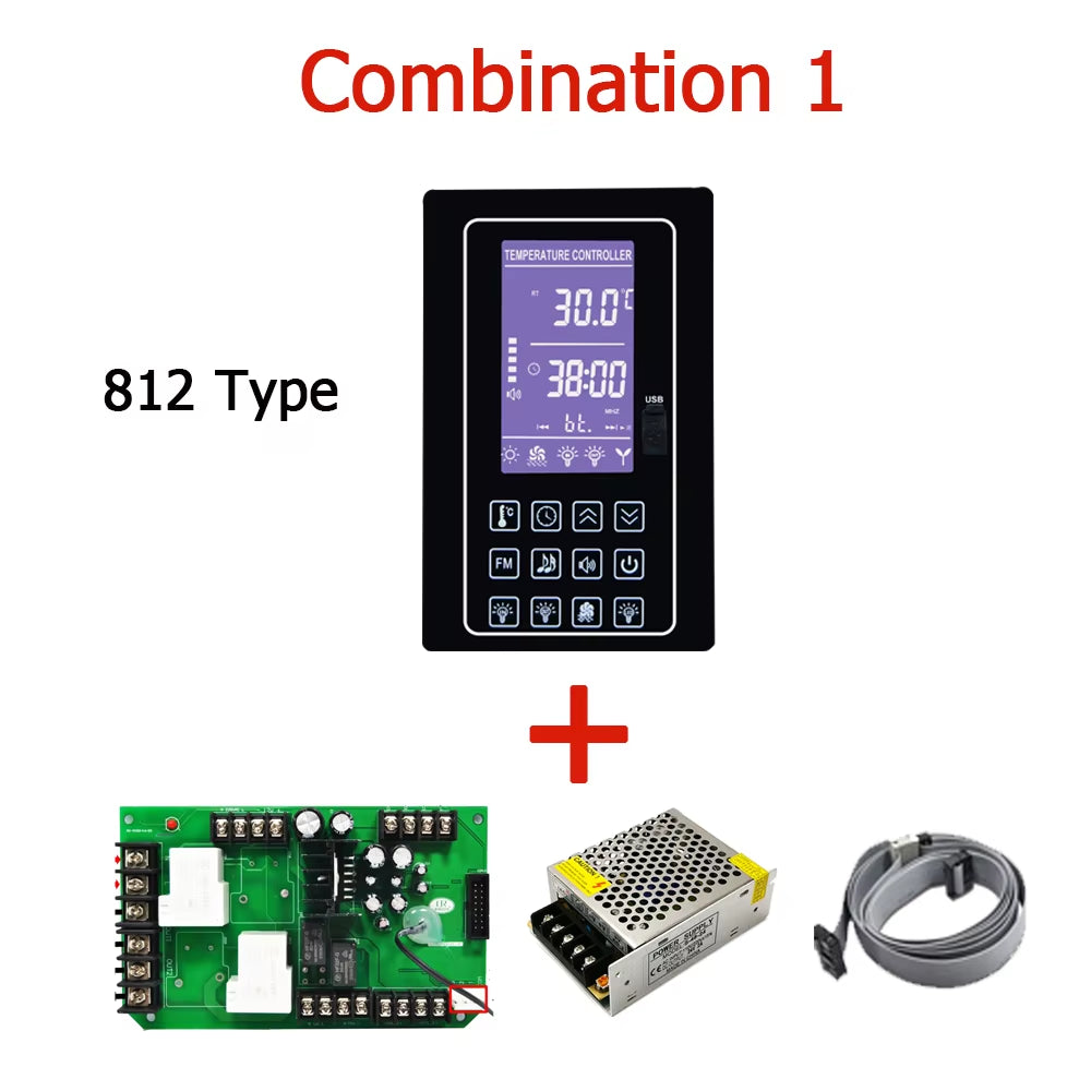 220V110V 30A Dry Steam Room Sauna Room Temperature Controller for Control Temperature,Light,Fan Etc，3 Panel Types Optional