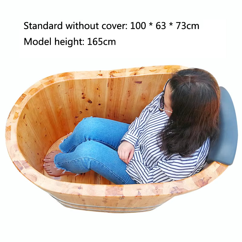 Sunchamo Household New High Quality Bathtub Cask Adult Tub Solid Wood Small Bathroom Furniture Wooden Bath Barrel Home Washing