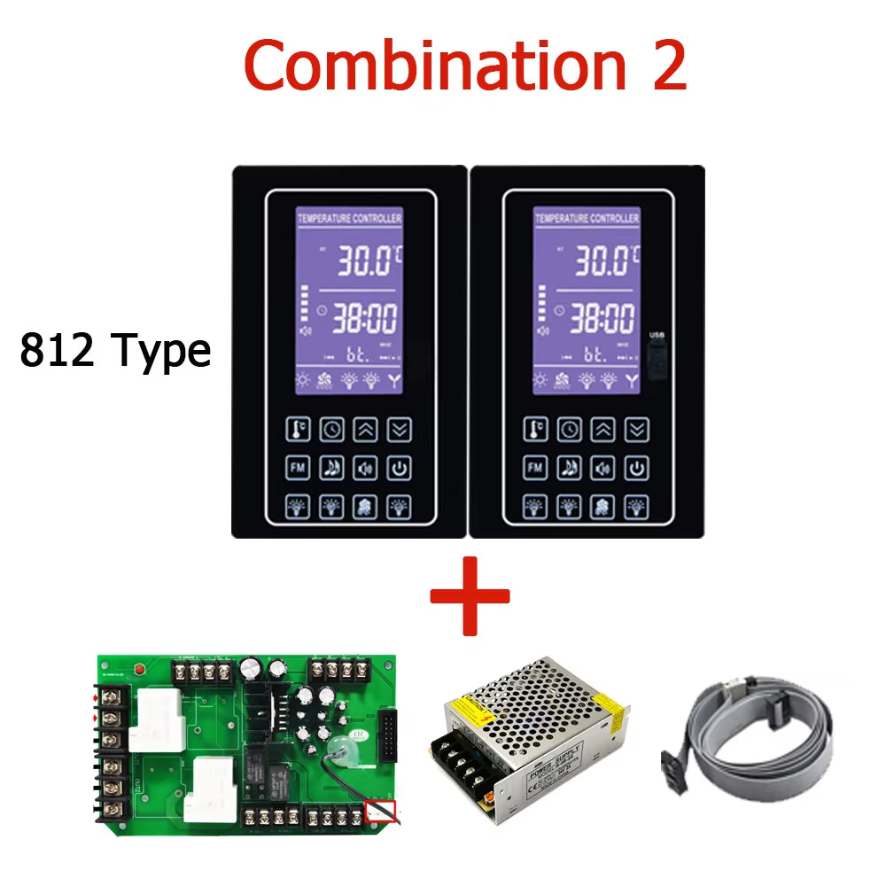 220V110V 30A Dry Steam Room Sauna Room Temperature Controller for Control Temperature,Light,Fan Etc，3 Panel Types Optional