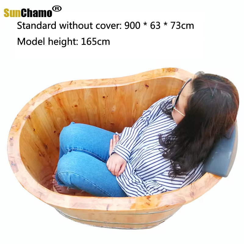 Sunchamo Household New High Quality Bathtub Cask Adult Tub Solid Wood Small Bathroom Furniture Wooden Bath Barrel Home Washing