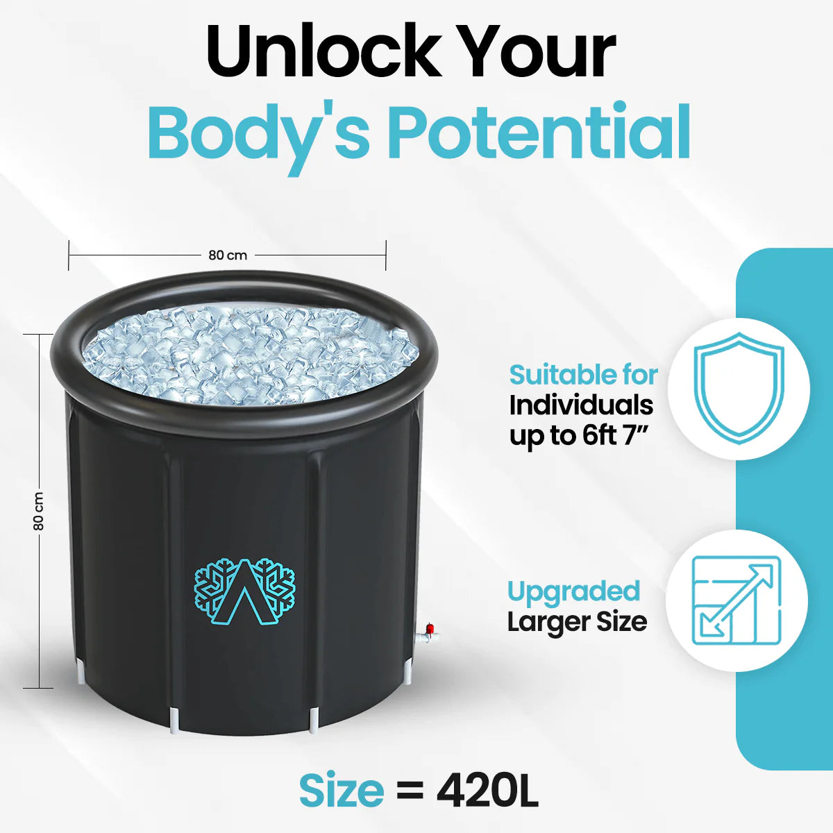3 in 1 Portable Ice Bath Pod 420L DP6
