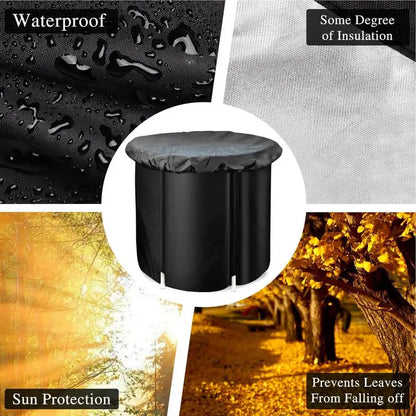 Ice Bath Cover Drawstring Bathtub Cover Ice Bath Insulated Cover Windproof for Hot Water Bath Outdoor Ice Bath Tub Fits