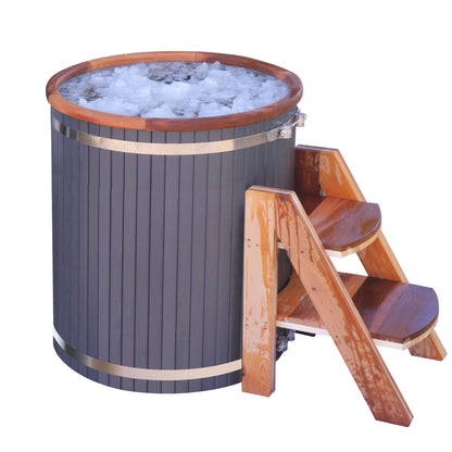 Cold Therapy 1 Person Ice Bath Plunge 33.5" X 31.5" Red Cedar Tub