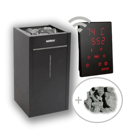 Virta Combi Electric Heater & Steamer Package W/ Digital Controller and Wifi and Stones