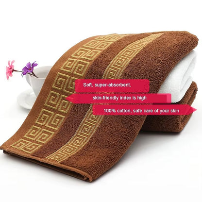 Luxury Premium Bath Towel with Golden Thread Embroidery, Cloud Pattern, Orient Style, 100% Combed Cotton, Sauna Shower