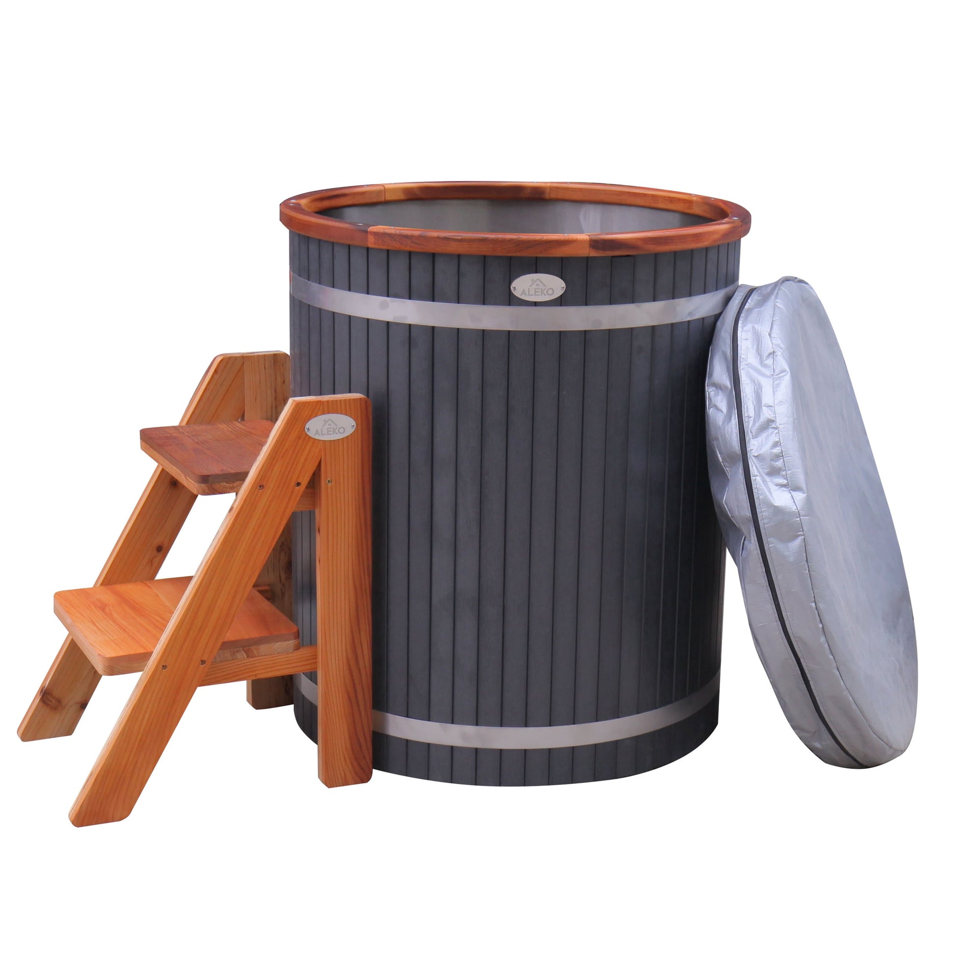 Cold Therapy 1 Person Ice Bath Plunge 33.5" X 31.5" Red Cedar Tub