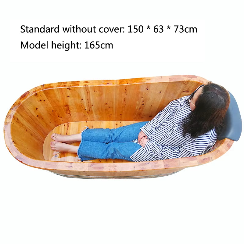 Sunchamo Household New High Quality Bathtub Cask Adult Tub Solid Wood Small Bathroom Furniture Wooden Bath Barrel Home Washing