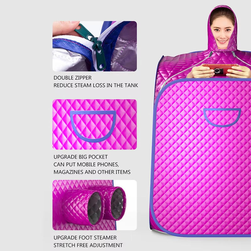 Portable Steam Sauna SPA Room Folding Sauna Slimming Body Building Ease Insomnia Steamer Tent Box with Steam Generator Machine