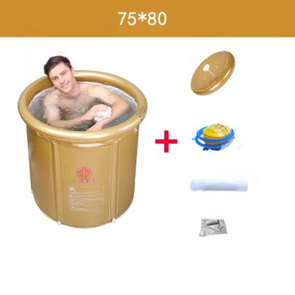 Bath Tub Fold Thickened Insulation Bath Tub for Adult Steam Portable Barrel Household Inflatable Heightening Bathtub