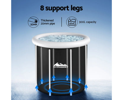 Portable Ice Bath Tub 80X80CM Inflatable Folding Bathtub Spa Massage