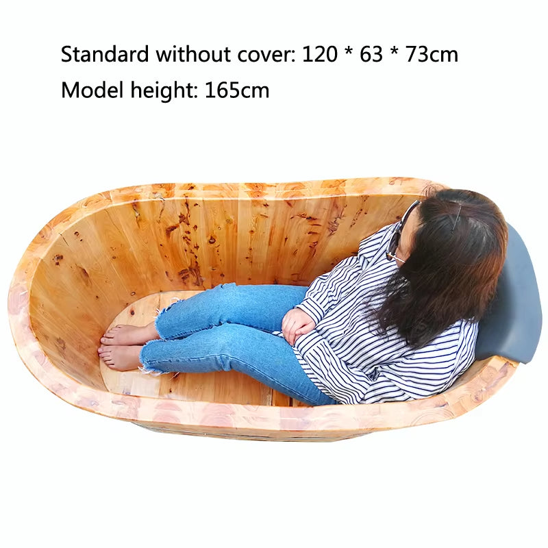 Sunchamo Household New High Quality Bathtub Cask Adult Tub Solid Wood Small Bathroom Furniture Wooden Bath Barrel Home Washing