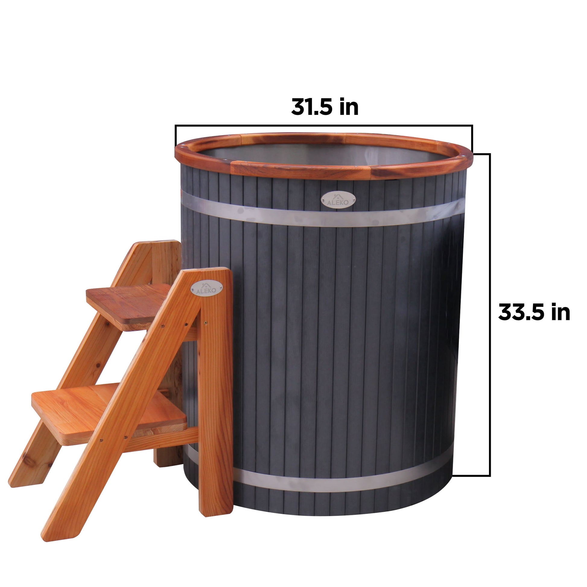 Cold Therapy 1 Person Ice Bath Plunge 33.5" X 31.5" Red Cedar Tub